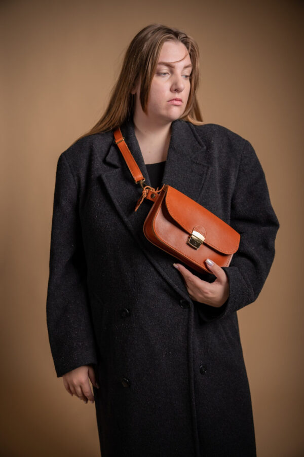Natural Leather Saddle Bag Mini – Light Brown