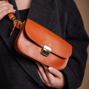 Natural Leather Saddle Bag Mini – Light Brown