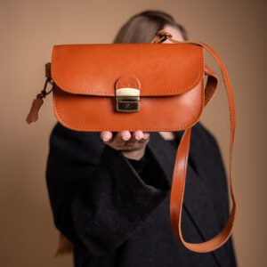 Natural Leather Saddle Bag Mini – Light Brown