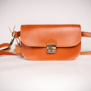 Natural Leather Saddle Bag Mini – Light Brown
