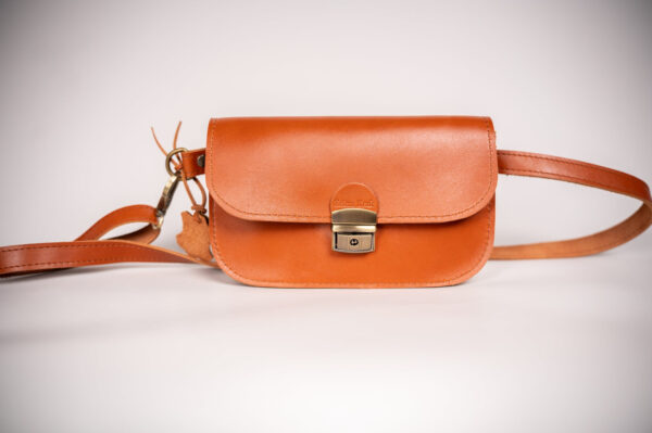 Natural Leather Saddle Bag Mini – Light Brown