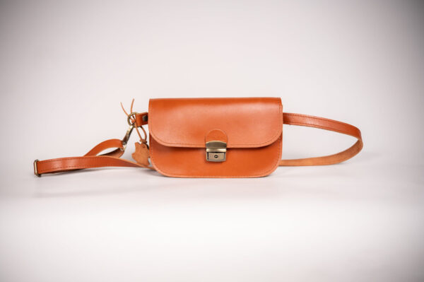 Natural Leather Saddle Bag Mini – Light Brown