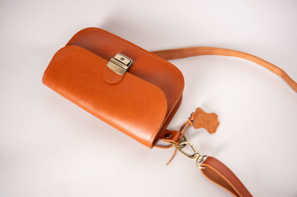 Natural Leather Saddle Bag Mini – Light Brown