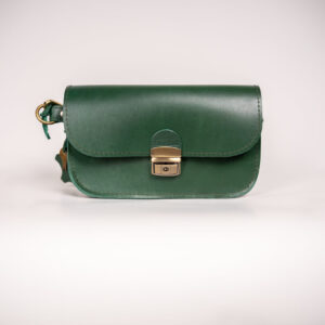 Natural Leather Saddle Bag Mini – Green