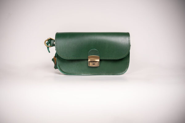 Natural Leather Saddle Bag Mini – Green