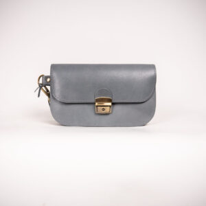 Natural Leather Saddle Bag Mini – Grey