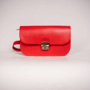 Natural Leather Saddle Bag Mini – Red