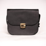 Natural Leather Saddle Bag Large – Black