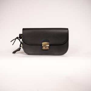 Natural Leather Saddle Bag Mini – Black