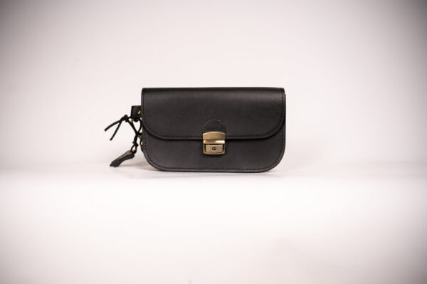 Natural Leather Saddle Bag Mini – Black