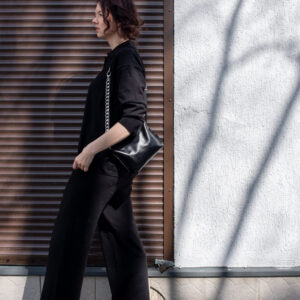 Black Leather Hobo Bag – Small