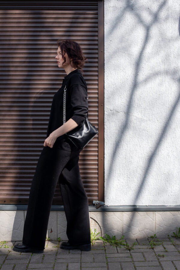 Black Leather Hobo Bag – Small