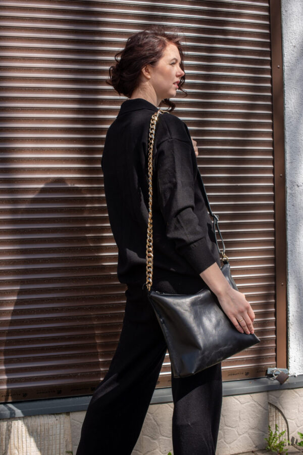 Black Leather Hobo Bag – Large