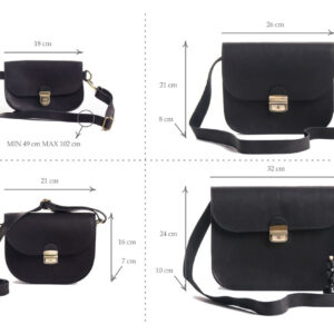 Natural Leather Saddle Bag Large – Black
