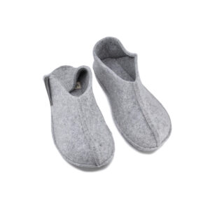 Tohkri Felt Slippers with Rubber Sole – Grey