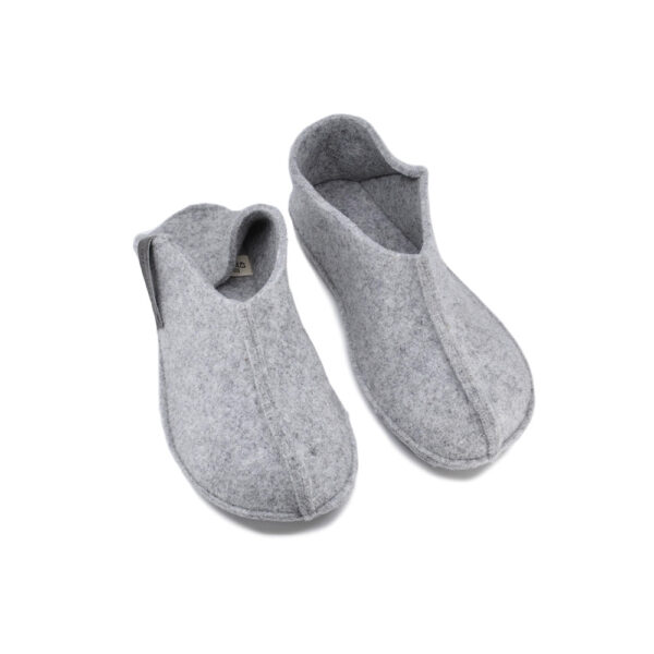 Tohkri Felt Slippers with Rubber Sole – Grey