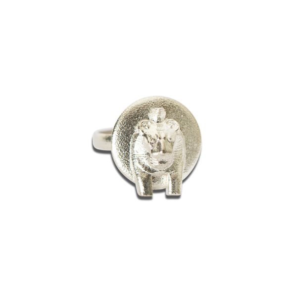 Sekhmet Fire Necklace Ring – Silver