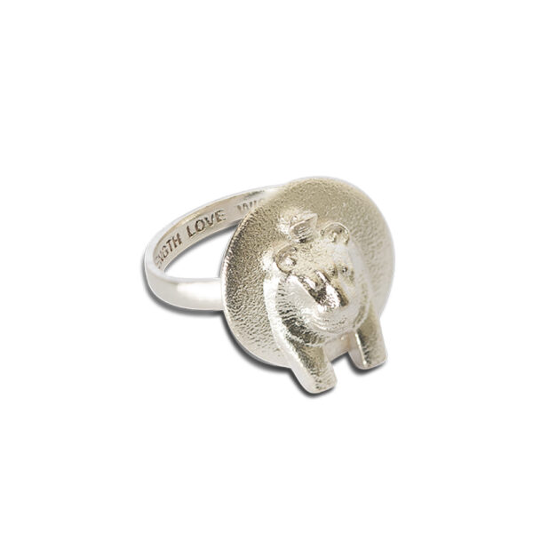 Sekhmet Fire Necklace Ring – Silver