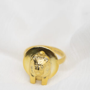 Sekhmet Fire Necklace Ring - Gold