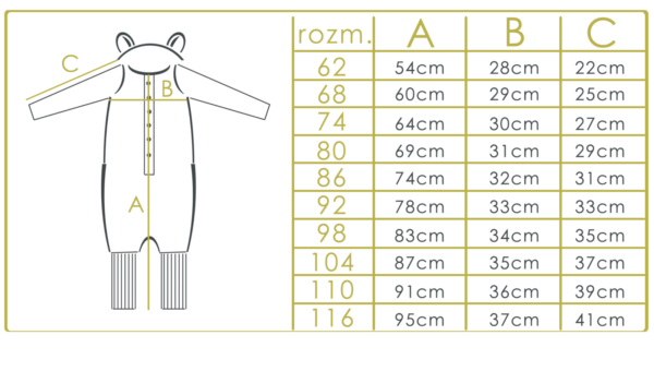 Winter Jumpsuit with Teddy Lining – Rabbit, 62–116