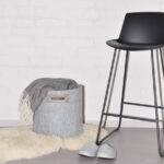 Felt Storage Basket with Leather Handles – Grey, 30 L