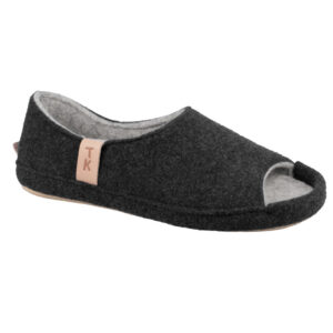 TOKU Bern Open-Toe Wool Slippers – Dark Grey