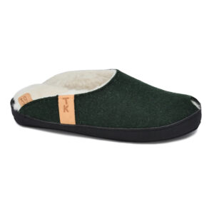 TOKU Brussels Slippers with Lambswool Lining – Dark Green