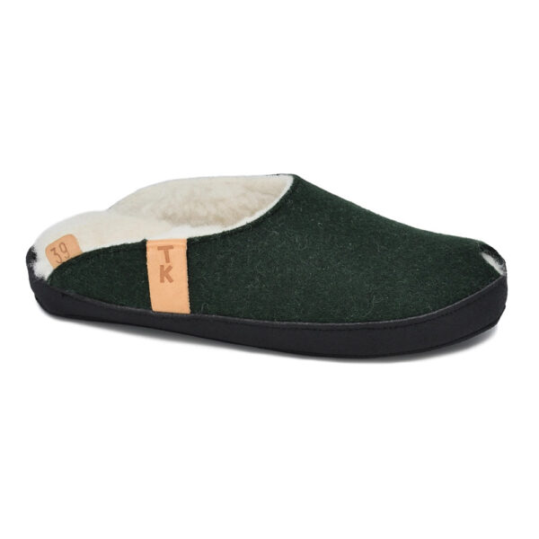 TOKU Brussels Slippers with Lambswool Lining – Dark Green