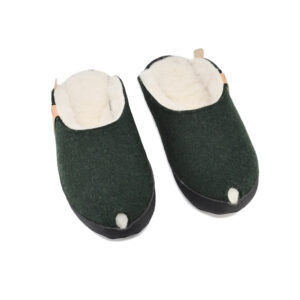 TOKU Brussels Slippers with Lambswool Lining – Dark Green