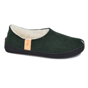 TOKU Budapest Slippers with Lambswool Lining – Dark Green