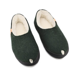 TOKU Budapest Slippers with Lambswool Lining – Dark Green