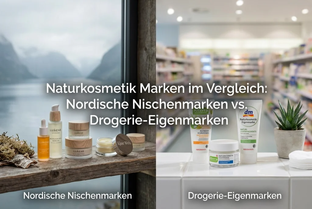 Professional header image for comparison analysis: Naturkosmetik Marken im Vergleich: Nordische Nischenmarke...
