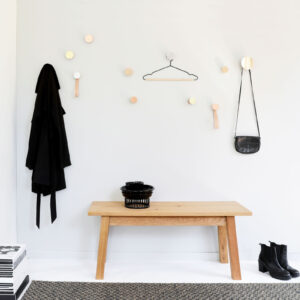 Beech Wood & Aluminium Wall Hook / Knob