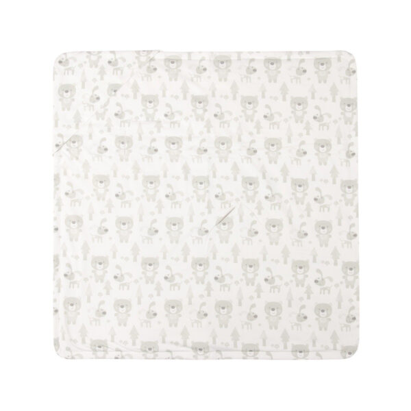 Beige and White Baby Blanket with Harness Slots