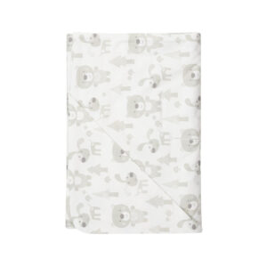 Beige and White Baby Blanket with Harness Slots