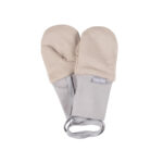 Beige Merino Wool Baby Mittens with Thumb
