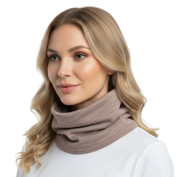 Merino Wool Tube Scarf – Beige