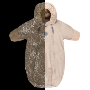 Beige Reflective Merino Wool-Lined Spring/Autumn Bunting Pram Suit