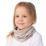 Beige Single-Layer Merino Wool Tube Scarf