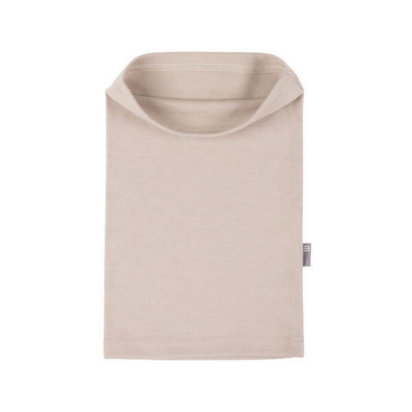 Beige Single-Layer Merino Wool Tube Scarf