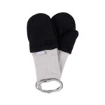 Black Merino Wool Baby Mittens with Thumb