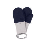 Blue Merino Wool Baby Mittens with Thumb