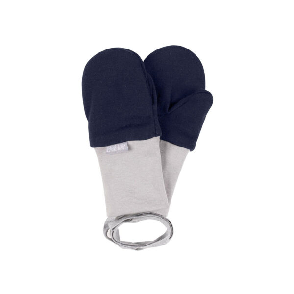 Blue Merino Wool Baby Mittens with Thumb