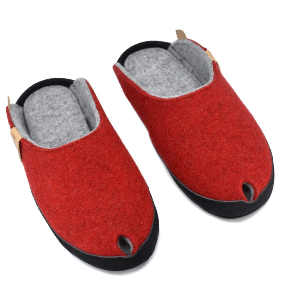 TOKU Brussels Lambswool Felt Slippers – Red