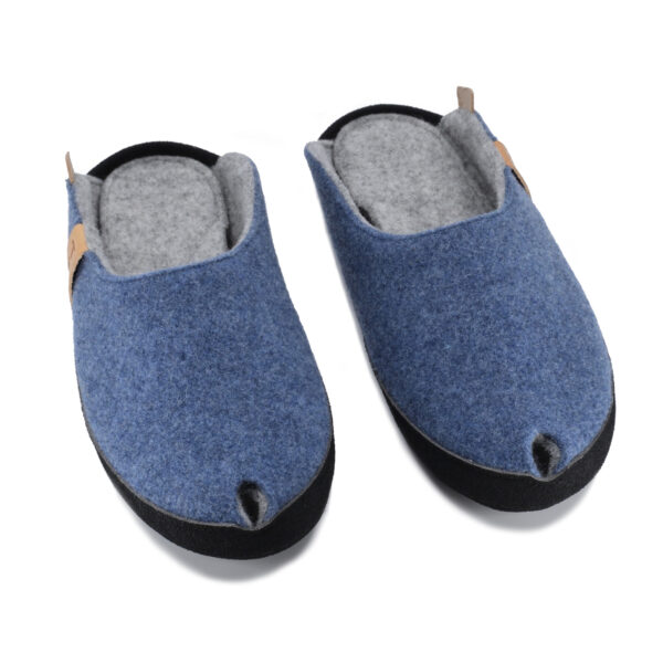 TOKU Brussels Lambswool Felt Slippers – Blue