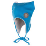 Bright Blue Merino Wool Tie-Up Baby Hat
