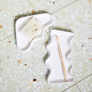 Ceramic Wave Tray – Rectangular White