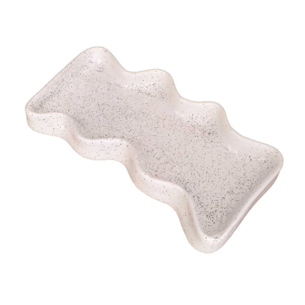 Ceramic Wave Tray – Rectangular White