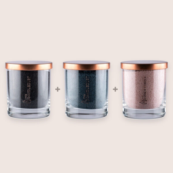 Classic Unscented Candle Trio – Black, Space Grey & Nude