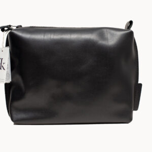 Leather Cosmetic Bag, Black - Large